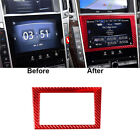 For Infiniti Q50 Q60 Red Carbon Fiber Car Interior Navigation Display Cover Trim