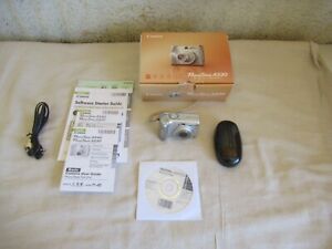 Canon PowerShot A530 5.0MP Digital Camera Silver w/Box Manual and Charger Tested