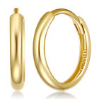 Wellingsale 14k Yellow Gold 2mm Hoop Huggies Earrings (13 x 13 mm)