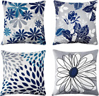 New ListingBaidast Blue Pillow Covers 18X18 Set of 4, Decorative Couch Pillow Cover for Sof