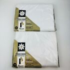 Vtg Penneys White Twin Flat Bed Sheet Lot of 2 Packages No Iron Percale 72x108