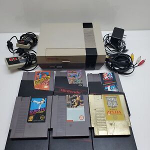 Vintage Nintendo Entertainment System NES With 2 Controllers & 6 Games Untested