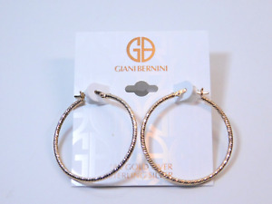 Giani Bernini 18K Gold Over Sterling Silver Diamond Cut Large Hoop Earrings