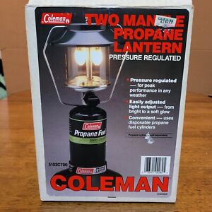 Vintage Coleman Model 5152C700 Double Mantle Propane Lantern Open Box See Pics