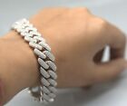 Iced Moissanite Out Men's Real Miami Cuban Link 925 Sterling Silver Bracelet