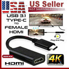 USB-C Type C to HDMI Adapter USB 3.1 Cable For MHL Android Phone Tablet Black
