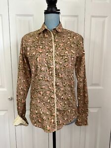Cruel Girl Floral Pearl Snap Trimmed In Lace Western Rodeo Top Size Medium