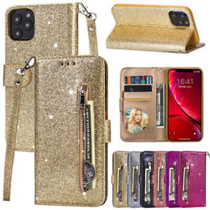 For Samsung A71 A72 A32A12A33A22 A708090 Glitter Bling Leather Wallet Case