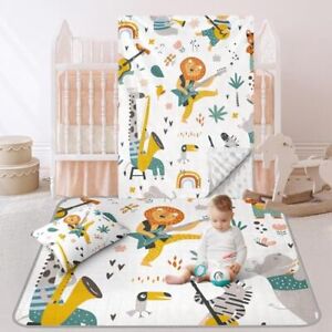 Baby Crib Bedding Set - Custom Cotton Comfortable 3-Piece Set 01 Yellow Lion