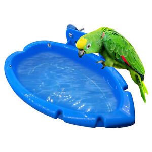 Bird Water Bath Tub For Pet Bird Cage Hanging Bowl Parrots Parakeet Birdbath US