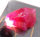 112 Ct Natural Blood Red Ruby Certified African Uncut Rough Loose Gemstone AKM