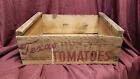 Vintage 17.5 x 14 x 6.5 Inch Texas Tomatoes Wooden Storage Crate Box