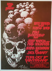 NM+ SIGNED Hells Angels Grateful Dead 1973 Randy Tuten Winterland  AOR BG poster