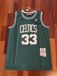 Larry Bird #33 Boston Celtics Throwback Hardwood Classics Jersey Green Size XL
