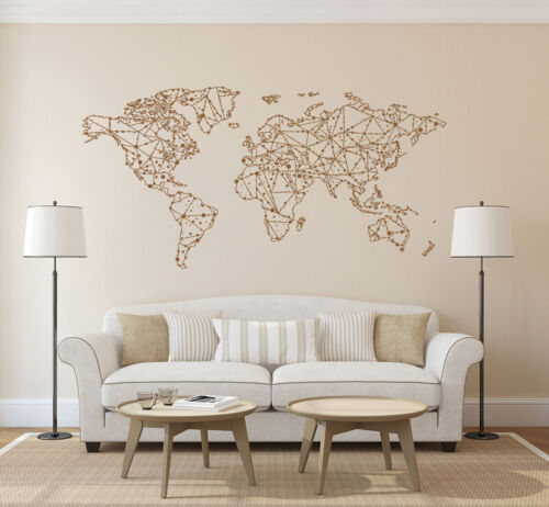 World Map Wall Decal Sticker Bedroom Living Room ik1344