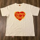 Human Made T Shirt Mens XL White Single Stitch Heart