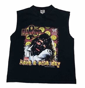 Vtg 90's WWF Mick Foley Mankind Have a Nice Day Wrestling WWE T-Shirt Small