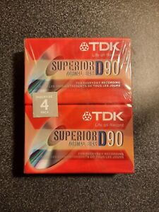 TDK D90 Superior Normal Bias  Blank Audio Cassettes  PACK of 4