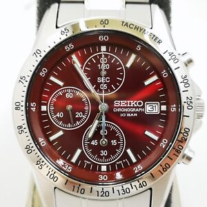 SEIKO SEIKO SPIRIT SBTQ045 Chronograph Men's Watch 10 BAR Red New in Box