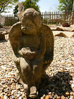 GORGEOUS VINTAGE CEMENT/CONCRETE WEATHERED GARDEN ANGEL REMNANTS OLD WHITE PAINT