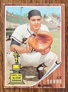 Topps 1962 JOE TORRE All-Star Rookie Baseball Card 218 Milwaukee Braves