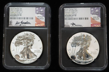 2021 Type 1 & 2 Reverse Proof NGC PF-70 Silver Eagles Signed Mercanti & Gaudioso