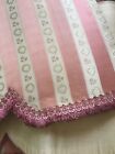 Antique French Lisere Floral  Silky Satin Brocade Fabric Valance~Salmon Pink