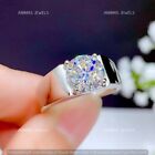 Real 925 Sterling Silver 2 CT Round Cut Moissanite Solitaire Men's Wedding Ring