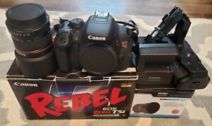 New ListingCanon EOS Rebel T5i Digital Camera Body w/ Vivitar 85mm 1.8 Lens & Grip NICE