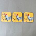 Williams Sonoma Rooster Francais Cork Back Hard Coasters (Set of 3)