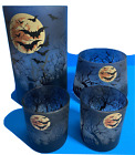 Yankee Candle Halloween 2023 Bats Votive Holders Jar+Topper LOT WOW 4pcs Total