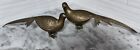 Vintage Large Brass Pheasant Quail Birds Figurines Long Tails Set Pair. #660
