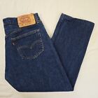 Vintage 90s Levis 501 Jeans 501-0115 35x30 (Hemmed 33x26) USA Dark Wash Denim