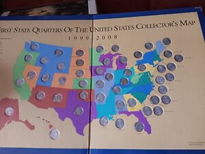 Commemorative Quarters of the 50 States Map Collection COMPLETE  All Quarters