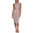 Tommy Hilfiger Womens Halter Metallic Cocktail and Party Dress BHFO 2531