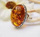 Valentine's Day Baltic Amber Gemstone 925 Sterling Silver Handmade Ring All Size