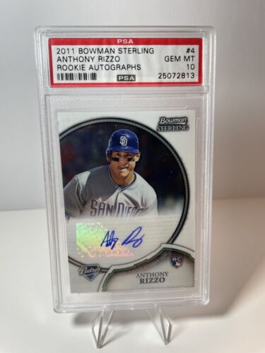 2011 Bowman Sterling Anthony Rizzo Rookie Autographs Auto RC #4 PSA 10 Padres