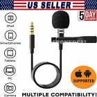 Lavalier Lapel Microphone Clip-on 3.5mm Condenser Mic For iPhone Android Phone
