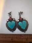 VINTAGE NAVAJO STERLING SILVER TURQUOISE EARRINGS SIGNED