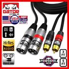 Dual XLR 3-Pin Male to Dual RCA Male Patch Cable Splitter Shielded Audio Plug