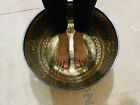 Large Buddha Standing Foot with Yantr Carved  Antique Hand Hammered Singing Bowl