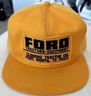 VINTAGE FORD TRACTORS EQUIPMENT YELLOW SNAPBACK TRUCKER HAT 70s 80s K PRODUCTS