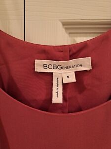 Womens BCBG Small Red Flowy Spaghetti Strap Dress Swimsuit Cover Beach Tierd S