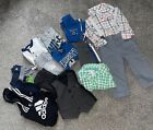 Baby Boys 12 Months Lot Of 14 Pieces suspenders, Pants, Bodysuits, Collar Shirts