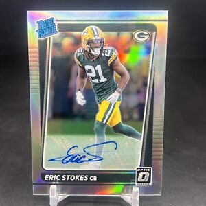 2021 Donruss Optic Eric Stokes #251 Rated Rookie AUTO HOLO 13/50 Packers BW3