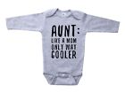 Baffle Funny Aunt One-Piece, Aunt Like A MOM Only Cooler, Gray Baby Bodysuit