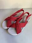 Clarks Sandals Cloudsteppers Arla Belle Jersey Sport Red Womens Size 9.5 Wide