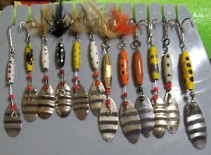 Lot of 12 fishing lures 1 Abu Reflex, 1 Luhr Jensen Sneak, 3 Japan, 1 Taiwan, 6?