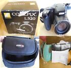 Nikon Coolpix L320 Digital Camera Bundle Bag Cds 32G Sd card Box Manuals Works