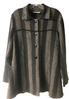 Vintage XL Alnoral By Al Spokavicius Black & Gray Cardigan Jacket Tunic Sweater